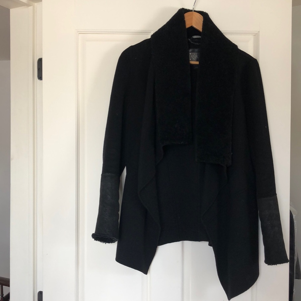Mackage Shearling trim shawl jacket